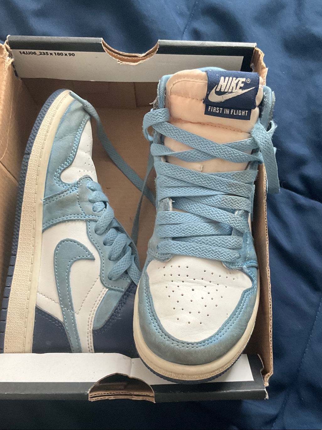 Nike Light Blue & White High-Top Sneakers